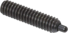 Vlier - 8-32, 5/8" Thread Length, 3/32" Plunger Projection, Steel Threaded Spring Plunger - 0.069 - 0.07" Max Plunger Diam, 5/8" Plunger Length, 2.7 Lb Init End Force, 7.3 Lb Final End Force, 0.063" Hex - Eagle Tool & Supply