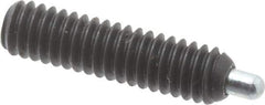 Vlier - 8-32, 5/8" Thread Length, 3/32" Plunger Projection, Steel Threaded Spring Plunger - 0.069 - 0.07" Max Plunger Diam, 5/8" Plunger Length, 0.7 Lb Init End Force, 2.3 Lb Final End Force, 0.063" Hex - Eagle Tool & Supply