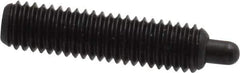 Vlier - 10-32, 3/4" Thread Length, 1/8" Plunger Projection, Steel Threaded Spring Plunger - 0.091 - 0.092" Max Plunger Diam, 3/4" Plunger Length, 2.9 Lb Init End Force, 11.1 Lb Final End Force, 0.063" Hex - Eagle Tool & Supply