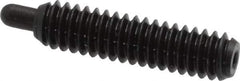 Vlier - 1/4-20, 1" Thread Length, 3/16" Plunger Projection, Steel Threaded Spring Plunger - 0.117 - 0.118" Max Plunger Diam, 1" Plunger Length, 3 Lb Init End Force, 13 Lb Final End Force, 0.079" Hex - Eagle Tool & Supply