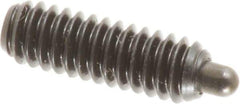 Vlier - 1/4-20, 3/4" Thread Length, 1/8" Plunger Projection, Steel Threaded Spring Plunger - 0.117 - 0.118" Max Plunger Diam, 3/4" Plunger Length, 2 Lb Init End Force, 9 Lb Final End Force, 0.079" Hex - Eagle Tool & Supply