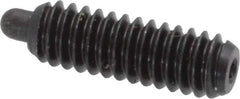 Vlier - 1/4-20, 3/4" Thread Length, 1/8" Plunger Projection, Steel Threaded Spring Plunger - 0.117 - 0.118" Max Plunger Diam, 3/4" Plunger Length, 2 Lb Init End Force, 9 Lb Final End Force, 0.079" Hex - Eagle Tool & Supply