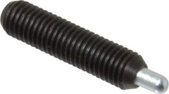 Vlier - 1/4-28, 1" Thread Length, 3/16" Plunger Projection, Steel Threaded Spring Plunger - 0.117 - 0.118" Max Plunger Diam, 1" Plunger Length, 1 Lb Init End Force, 4 Lb Final End Force, 0.079" Hex - Eagle Tool & Supply