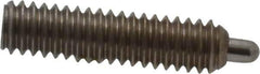 Vlier - 8-32, 5/8" Thread Length, 3/32" Plunger Projection, Stainless Steel Threaded Spring Plunger - 0.069 - 0.07" Max Plunger Diam, 5/8" Plunger Length, 0.7 Lb Init End Force, 2.3 Lb Final End Force, 0.063" Hex - Eagle Tool & Supply