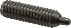 Vlier - 5/16-18, 1" Thread Length, 3/16" Plunger Projection, Stainless Steel Threaded Spring Plunger - 0.133 - 0.135" Max Plunger Diam, 1" Plunger Length, 1.5 Lb Init End Force, 4.5 Lb Final End Force, 0.093" Hex - Eagle Tool & Supply