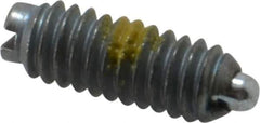 Vlier - 8-32, 7/16" Thread Length, 0.052" Plunger Projection, Steel Threaded Spring Plunger - 0.07" Max Plunger Diam, 0.437" Plunger Length, 0.5 Lb Init End Force, 1.5 Lb Final End Force - Eagle Tool & Supply