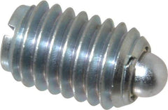 Vlier - 1/2-13, 3/4" Thread Length, 0.151" Plunger Projection, Steel Threaded Spring Plunger - 1/4" Max Plunger Diam, 0.75" Plunger Length, 1.75 Lb Init End Force, 5.5 Lb Final End Force - Eagle Tool & Supply