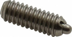 Vlier - 8-32, 7/16" Thread Length, 0.052" Plunger Projection, Stainless Steel Threaded Spring Plunger - 0.07" Max Plunger Diam, 0.437" Plunger Length, 0.5 Lb Init End Force, 1.5 Lb Final End Force - Eagle Tool & Supply