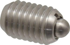 Vlier - 1/2-13, 3/4" Thread Length, 0.151" Plunger Projection, Stainless Steel Threaded Spring Plunger - 1/4" Max Plunger Diam, 0.75" Plunger Length, 5 Lb Init End Force, 28 Lb Final End Force - Eagle Tool & Supply
