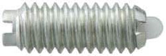 Vlier - 8-32, 7/16" Thread Length, 0.052" Plunger Projection, Steel Threaded Spring Plunger - 0.07" Max Plunger Diam, 0.437" Plunger Length, 1.5 Lb Init End Force, 4.75 Lb Final End Force - Eagle Tool & Supply