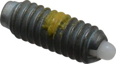 Vlier - 8-32, 7/16" Thread Length, 0.052" Plunger Projection, Steel Threaded Spring Plunger - 0.07" Max Plunger Diam, 0.437" Plunger Length, 1.5 Lb Init End Force, 4.75 Lb Final End Force - Eagle Tool & Supply