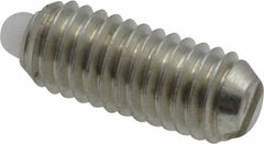 Vlier - 10-32, 0.468" Thread Length, 0.065" Plunger Projection, Steel Threaded Spring Plunger - 0.093" Max Plunger Diam, 0.468" Plunger Length, 0.75 Lb Init End Force, 2.5 Lb Final End Force - Eagle Tool & Supply