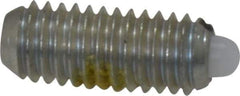 Vlier - 10-32, 0.468" Thread Length, 0.065" Plunger Projection, Steel Threaded Spring Plunger - 0.093" Max Plunger Diam, 0.468" Plunger Length, 0.75 Lb Init End Force, 2.5 Lb Final End Force - Eagle Tool & Supply