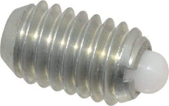 Vlier - 3/8-16, 5/8" Thread Length, 0.11" Plunger Projection, Steel Threaded Spring Plunger - 0.186" Max Plunger Diam, 0.625" Plunger Length, 1.5 Lb Init End Force, 5 Lb Final End Force - Eagle Tool & Supply