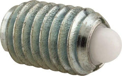 Vlier - 1/2-13, 3/4" Thread Length, 0.151" Plunger Projection, Steel Threaded Spring Plunger - 1/4" Max Plunger Diam, 0.75" Plunger Length, 5 Lb Init End Force, 28 Lb Final End Force - Eagle Tool & Supply