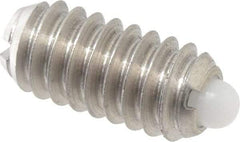 Vlier - 1/4-20, 17/32" Thread Length, 0.078" Plunger Projection, Stainless Steel Threaded Spring Plunger - 0.119" Max Plunger Diam, 0.531" Plunger Length, 3 Lb Init End Force, 10.5 Lb Final End Force - Eagle Tool & Supply