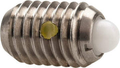 Vlier - 1/2-13, 3/4" Thread Length, 0.151" Plunger Projection, Stainless Steel Threaded Spring Plunger - 1/4" Max Plunger Diam, 0.75" Plunger Length, 5 Lb Init End Force, 28 Lb Final End Force - Eagle Tool & Supply