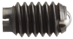 Vlier - 5/8-11, 0.375" Ball Diam, 0.984" Body Length, 0.096" Max Ball Reach, Threaded Ball Plunger - Stainless Steel Body, Stainless Steel Ball, 7 Lb Initial End Force, 50 Lb Final End Force, Locking Element - Eagle Tool & Supply