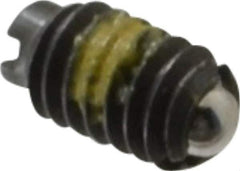 Vlier - 4-48, 0.062" Ball Diam, 0.187" Body Length, 0.02" Max Ball Reach, Threaded Ball Plunger - Steel Body, Steel Ball, 0.13 Lb Initial End Force, 0.5 Lb Final End Force, Locking Element - Eagle Tool & Supply