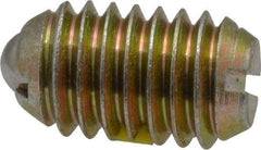 Vlier - 3/8-16, 0.188" Ball Diam, 0.625" Body Length, 0.048" Max Ball Reach, Threaded Ball Plunger - Steel Body, Steel Ball, 6 Lb Initial End Force, 21 Lb Final End Force, Locking Element - Eagle Tool & Supply
