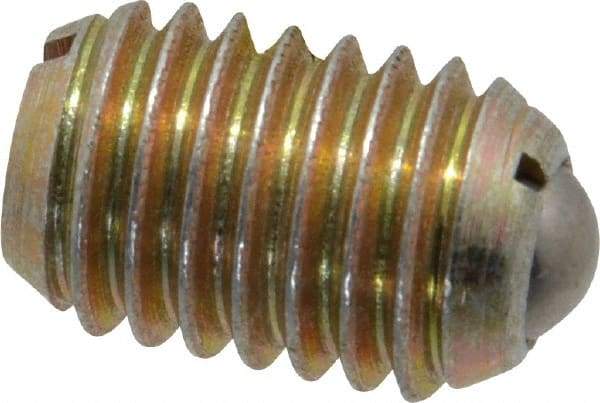 Vlier - 1/2-13, 0.281" Ball Diam, 0.75" Body Length, 0.072" Max Ball Reach, Threaded Ball Plunger - Steel Body, Steel Ball, 6 Lb Initial End Force, 30 Lb Final End Force, Locking Element - Eagle Tool & Supply