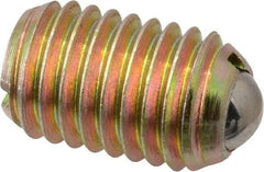 Vlier - 5/8-11, 0.375" Ball Diam, 0.984" Body Length, 0.096" Max Ball Reach, Threaded Ball Plunger - Steel Body, Steel Ball, 7 Lb Initial End Force, 50 Lb Final End Force - Eagle Tool & Supply
