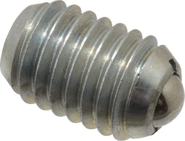 Vlier - 1/2-13, 0.281" Ball Diam, 0.75" Body Length, 0.072" Max Ball Reach, Threaded Ball Plunger - Steel Body, Steel Ball, 3 Lb Initial End Force, 6 Lb Final End Force - Eagle Tool & Supply