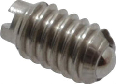 Vlier - 4-48, 0.062" Ball Diam, 0.187" Body Length, 0.02" Max Ball Reach, Threaded Ball Plunger - Stainless Steel Body, Stainless Steel Ball, 0.13 Lb Initial End Force, 0.5 Lb Final End Force - Eagle Tool & Supply