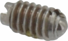 Vlier - 4-48, 0.062" Ball Diam, 0.187" Body Length, 0.02" Max Ball Reach, Threaded Ball Plunger - Stainless Steel Body, Stainless Steel Ball, 0.13 Lb Initial End Force, 0.5 Lb Final End Force, Locking Element - Eagle Tool & Supply
