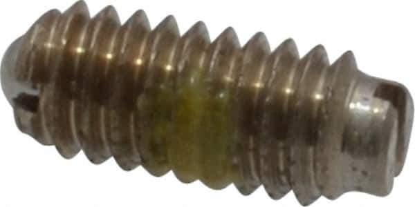 Vlier - 6-40, 0.078" Ball Diam, 0.312" Body Length, 0.023" Max Ball Reach, Threaded Ball Plunger - Stainless Steel Body, Stainless Steel Ball, 0.5 Lb Initial End Force, 1 Lb Final End Force, Locking Element - Eagle Tool & Supply