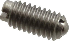 Vlier - 8-36, 0.094" Ball Diam, 0.344" Body Length, 0.025" Max Ball Reach, Threaded Ball Plunger - Stainless Steel Body, Stainless Steel Ball, 0.5 Lb Initial End Force, 1.25 Lb Final End Force - Eagle Tool & Supply