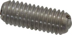 Vlier - 10-32, 0.094" Ball Diam, 0.513" Body Length, 0.025" Max Ball Reach, Threaded Ball Plunger - Stainless Steel Body, Stainless Steel Ball, 1.5 Lb Initial End Force, 3 Lb Final End Force, Locking Element - Eagle Tool & Supply