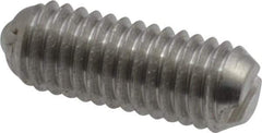 Vlier - 10-32, 0.094" Ball Diam, 0.513" Body Length, 0.025" Max Ball Reach, Threaded Ball Plunger - Stainless Steel Body, Stainless Steel Ball, 0.5 Lb Initial End Force, 1.5 Lb Final End Force - Eagle Tool & Supply