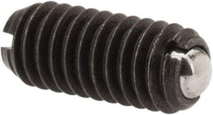 Vlier - M4x0.7, 2.5mm Ball Diam, 9mm Body Length, 0.8mm Max Ball Reach, Threaded Ball Plunger - Steel Body, Steel Ball, 0.9 Lb Initial End Force, 2.25 Lb Final End Force - Eagle Tool & Supply