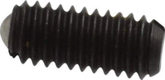 Vlier - M4x0.7, 2.5mm Ball Diam, 9mm Body Length, 0.8mm Max Ball Reach, Threaded Ball Plunger - Steel Body, Steel Ball, 0.9 Lb Initial End Force, 2.25 Lb Final End Force, Locking Element - Eagle Tool & Supply