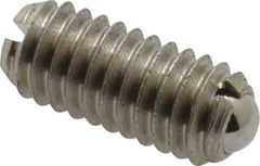 Vlier - M4x0.7, 2.5mm Ball Diam, 9mm Body Length, 0.8mm Max Ball Reach, Threaded Ball Plunger - Stainless Steel Body, Stainless Steel Ball, 0.9 Lb Initial End Force, 2.25 Lb Final End Force - Eagle Tool & Supply