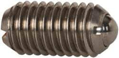 Vlier - M10x1.5, 6mm Ball Diam, 19mm Body Length, 2mm Max Ball Reach, Threaded Ball Plunger - Stainless Steel Body, Stainless Steel Ball, 13.49 Lb Initial End Force, 20.23 Lb Final End Force - Eagle Tool & Supply