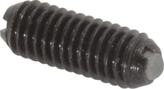 Vlier - 10-32, 0.094" Ball Diam, 0.513" Body Length, 0.025" Max Ball Reach, Threaded Ball Plunger - Steel Body, Nylon Ball, 1.5 Lb Initial End Force, 3 Lb Final End Force - Eagle Tool & Supply