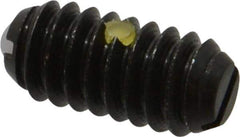 Vlier - 1/4-20, 0.125" Ball Diam, 0.531" Body Length, 0.035" Max Ball Reach, Threaded Ball Plunger - Steel Body, Nylon Ball, 3 Lb Initial End Force, 7 Lb Final End Force, Locking Element - Eagle Tool & Supply