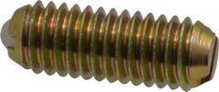 Vlier - 10-32, 0.094" Ball Diam, 0.513" Body Length, 0.025" Max Ball Reach, Threaded Ball Plunger - Steel Body, Nylon Ball, 2 Lb Initial End Force, 5 Lb Final End Force - Eagle Tool & Supply