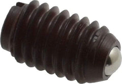 Vlier - 3/8-16, 0.187" Ball Diam, 0.625" Body Length, 0.053" Max Ball Reach, Threaded Ball Plunger - Delrin Body, Stainless Steel Ball, 2.5 Lb Initial End Force, 5 Lb Final End Force - Eagle Tool & Supply