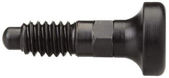 Vlier - 1/4-20, 0.16" Max Plunger Diam, 0.12 Lb Init to 0.36 Lb Final End Force, Knob Handle Plunger - Delrin Knob, 0.63" Body Length, 1/2" Length Under Head/Shoulder, 0.13" Plunger Projection - Eagle Tool & Supply