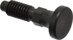 Vlier - 3/8-16, 1/4" Max Plunger Diam, 0.25 Lb Init to 2 Lb Final End Force, Knob Handle Plunger - Delrin Knob, 0.94" Body Length, 3/4" Length Under Head/Shoulder, 0.18" Plunger Projection - Eagle Tool & Supply