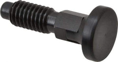 Vlier - 3/8-16, 1/4" Max Plunger Diam, 0.25 Lb Init to 2 Lb Final End Force, Locking Knob Handle Plunger - Delrin Knob, 0.94" Body Length, 3/4" Length Under Head/Shoulder, 0.18" Plunger Projection - Eagle Tool & Supply