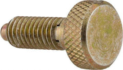 Vlier - M5x0.8, 0.394" Thread Length, 0.0984" Max Plunger Diam, 0.5 Lb Init to 3 Lb Final End Force, Knob Handle Plunger - Knurled Knob, 0.47" Body Length, 0.394" Length Under Head/Shoulder, 0.078" Plunger Projection - Eagle Tool & Supply