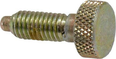 Vlier - 10-32, 0.4" Thread Length, 0.104" Max Plunger Diam, 0.5 Lb Init to 3 Lb Final End Force, Knob Handle Plunger - Knurled Knob, 0.46" Body Length, 0.4" Length Under Head/Shoulder, 3/32" Plunger Projection - Eagle Tool & Supply