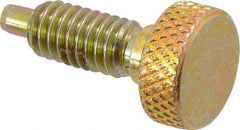 Vlier - 5/16-18, 5/8" Thread Length, 0.154" Max Plunger Diam, 1 Lb Init to 6 Lb Final End Force, Knob Handle Plunger - Knurled Knob, 0.76" Body Length, 5/8" Length Under Head/Shoulder, 3/16" Plunger Projection - Eagle Tool & Supply