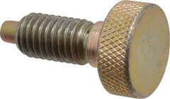 Vlier - 1/2-13, 7/8" Thread Length, 1/4" Max Plunger Diam, 1 Lb Init to 10 Lb Final End Force, Knob Handle Plunger - Knurled Knob, 1.13" Body Length, 7/8" Length Under Head/Shoulder, 1/4" Plunger Projection - Eagle Tool & Supply