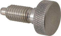 Vlier - 1/2-13, 7/8" Thread Length, 1/4" Max Plunger Diam, 1 Lb Init to 10 Lb Final End Force, Knob Handle Plunger - Knurled Knob, 1.13" Body Length, 7/8" Length Under Head/Shoulder, 1/4" Plunger Projection - Eagle Tool & Supply