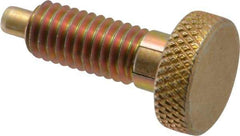Vlier - 3/8-16, 3/4" Thread Length, 0.185 to 0.186" Max Plunger Diam, 0.5 Lb Init to 3 Lb Final End Force, Locking Knob Handle Plunger - Knurled Knob, 0.97" Length Under Head/Shoulder, 0.22" Plunger Projection - Eagle Tool & Supply